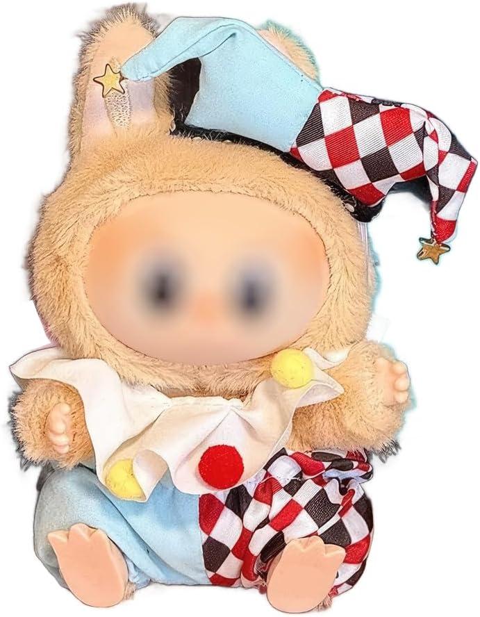 2 x Clothes for 17cm Doll (NO Doll), 3 Piece Set Hat & Outfit Premium Fashion Cute Dress Accessories (Cute Clown)