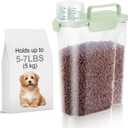 LEAWALK 5-7Lbs Dog Cat Food Storage Container with Upgraded Large Nozzle BPA-free, 4 Snap Seals Plastic Pet Food Storage Containers with Handles are Easy to Clean and Carry