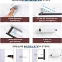 ASTOFLI Paper Towel Holder Under Cabinet No Drilling, Self Adhesive Paper Towel Holder Wall Mount for Kitchen Rack, Under Counter Napin Holder No Drill, RV, 304 Stainless Steel, Matte Black 2 Pack