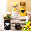 Domensi 3 Pcs 2026 Graduation Table Centerpieces Vases Decor Class of 2026 Graduation Cap Hat Galvanized Metal Vase for Flowers Mason Jar Utensil Holder or Kitchen Home Congrats Grad Party Decorations