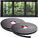 59 Ft Window Grille Inserts Grid Kit, Self-Adhesive Peel and Stick Trim Molding Window Trim Molding Grids, DIY Crown Molding Peel & Stick for Tile Edge Trim, Windows Door Frames (2 Black)