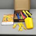 Rocket Launcher Power Air Toy Set with 10 Multi-Color Foam Rockets Launch Pad, Outdoor Activity Game