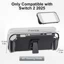 EEEKit Protective Case Compatible with Switch 2 (2025), TPU Grip Cover with Ergonomic Design, Kickstand, Shockproof Anti-Scratch Shell for Console