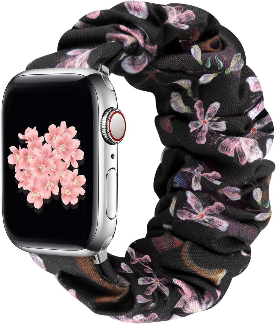 Greatfine Scrunchie Band Compatible with Apple Watch Bands 38mm 40mm 41mm 42mm 44mm 45mm 46mm 49mm Women, Elastic Scrunchie Watch Strap for iWatch Watch Series 11 10 9 8 7 6 5 4 3 2 1 SE 3 2 Ultra 3 2