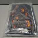 MEHOFOND Halloween Shower Curtain Sets 4Pcs with Shower Curtain,Non-Slip Rugs,Toilet Lid Cover, Bath Mat and 12 Hooks Castle Moon Night Scary Evil Pumpkin Halloween Bathroom Decor Set