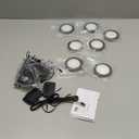 V4light LED Puck Lights 7 Pack, 6mm Ultra-Thin Plug in Under Cabinet Lighting with Touch Dimmer, Adjustable Color Temp(2700K-6500K), Easy Installation for Kitchen, Pantry, Closet, Bedroom (Brown)