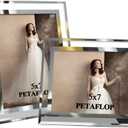 PETAFLOP 5x7 Picture Frames Perfect for Family Office Table Decorations, Set of 2 clear