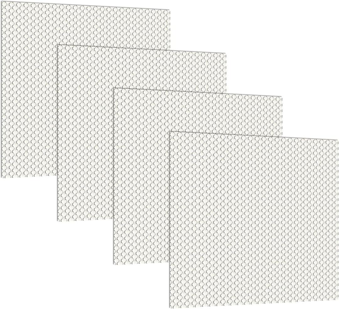 Frienda 4 Pcs Light Covers Replacement Flat Clear Prismatic Acrylic Ceiling Light Cover Panels(24" x 24" x 0.1")