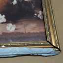 Vintage White Flower Canvas Wall Art,Gold Framed Floral Wall Decor24x16in