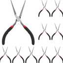 10 PCS 6 Inch Extra Long Needle Nose Pliers, Mini Precision Jewelry Pliers with Comfort Grip, Needle Nose for Jewelry Making, Repair, Crafts