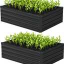 4x3x1ft(2 Pack) Galvanized Raised Garden Bed,Outdoor Planter Box Metal Patio Kit Planting Bed for Vegetables Flowers Herb,Black