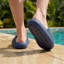 welltree Slides for Women Men Pillow Slippers Non-Slip Bathroom Shower Sandals Soft Thick Sole Indoor and Outdoor Slides,Navy blue,7.5-8.5 Women/6-7 Men