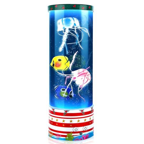 Terigol-X Mothers Day Gifts Jellyfish Lamp, Jelly Fish Tank Mood Light for Home Deco，Relaxation and Sleep with 17 Colors Changing, Birthday Gifts for Women, Kids and Men (Red)