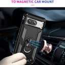 Korecase Phone Case for Google Pixel 8 Case with Finger Ring Holder Kickstand,Military Grade Phone Case Heavy Duty Shockproof Full Body Protective Phone Cover for Google 8 Black