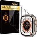Ailun for Apple Watch Ultra 3/Ultra 2/Ultra Screen Protector [49mm], Tempered Glass Film, Anti-Scratch, High Definition, Touch Sensitive[3 Pack][Clear]