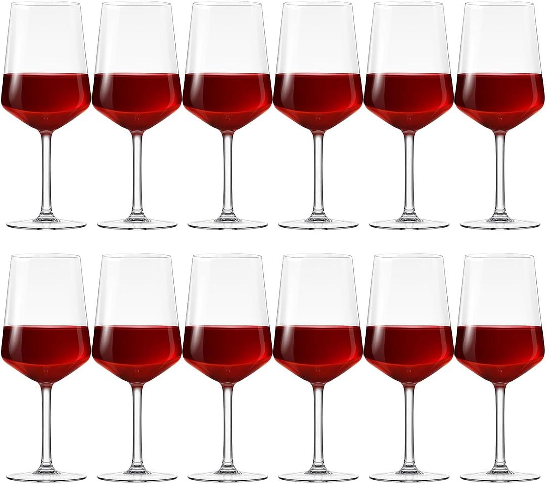Unbreakable Acrylic Wine Glasses with Stem, 19 oz Plastic Wine Glasses Reusable Clear Goblet for Outdoor Drinking, Pool, Travel, Camping or Picnic Gift Supplies(Set of 12,Square)