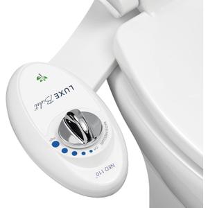 LUXE Bidet NEO 110 - Single Nozzle, Non-Electric Bidet Attachment for Toilet Seat, Adjustable Water Pressure, Rear Wash (White)