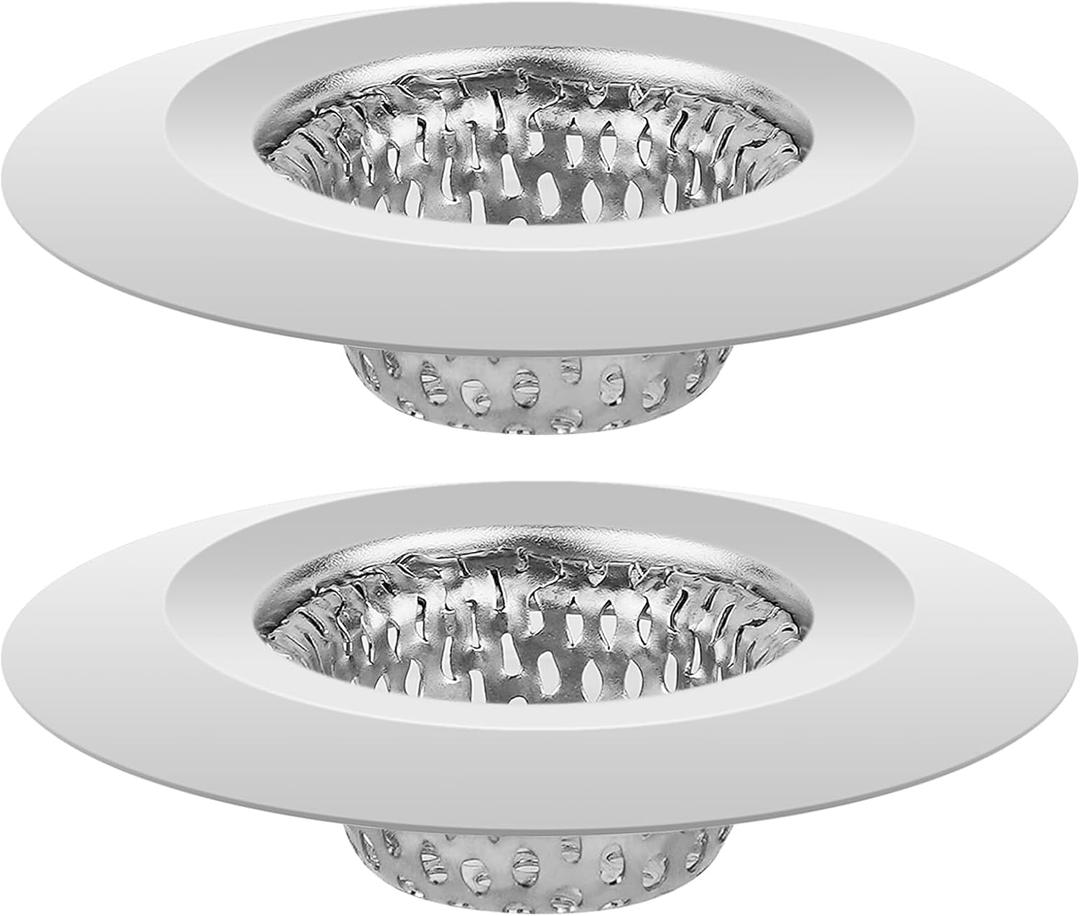 ChefBee Bathroom Sink Drain Strainer - 2PCS 1.22 Stainless Steel Bathtub Shower Tub Drain Cover Hair Catcher, Anti-clogger Filter Plug for Mop Pool, Utility Washbasin, RV Sink