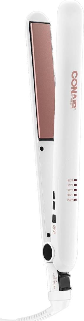 Conair Double Ceramic Flat Iron, 1-inch (White)