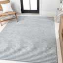JONATHAN Y Aarhus High-Low Striped Blue Indoor/Outdoor Area Rug 4x6, Minimalist Geometric, Classic, Farmhouse, Cottage, Vintage for Bedroom,Kitchen,Living Room,Non Shedding,Easy-Washing (SCN102E-4), 3'11" x 6'