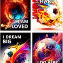 Soccer Wall Art Prints Football Art Posters Boys Bedroom Wall Decor,Inspirational Sports Decorations Set of 4 (8x10inch,Frameless).