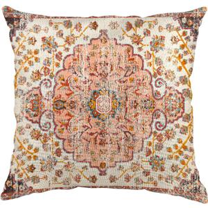 Boho Throw Pillow Cover Orange Carpet Pattern Antique Ethnic Decorative Pillow Cases Home Decor Square 18x18 Inches Pillowcase (Boho Style 3)