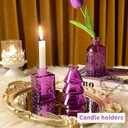 Mini Glass Bud Vases,Versatile Small Bud vases for Home and Wedding Decor, Exquisite Bridal Shower Table Centerpieces,Aromatherapy Bottles,Candle Holder, Ideal of Gifts(Pack of 30,Purple)