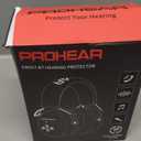 PROHEAR 037 Bluetooth 6.0 Hearing Protection Headphones with Rechargeable 1500mAh Battery, 30dB SNR Safety Noise Reduction Ear Muffs with 120H Playtime for Mowing, Workshops, Snowblowing - Black