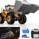 DOUBLE E Hobby Volvo L260H Remote Control Wheel Loader - 1:16 Alloy 4WD RC Construction Toy with 780ML Screw-Drive Bucket & Simulation Sound/Lights