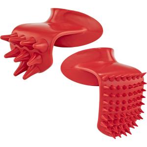 Lick'em Tongue Cat Scratcher Brush Combo Set  Funny Novelty Gag White Elephant Gift for Cat Lovers, Red, Model