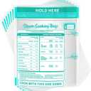 Resurhang 100 Pcs Zipper Microwave Steam Bags Reusable Steam Cooking Bags for Vegetables Potatoes and Meat