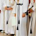 153 Inch Cincture Clergy Rope Monks Religious Rites Celebrating Masses Alba Robes Vestments Ceremonial Decor of Christian Denominations for Priest Deacon Altar Server(Black, Tassel)