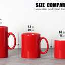 28 OZ Extra Large Ceramic Coffee Mug, M018 Classic Porcelain Boss Super Big Tea Cup with Handle for Office and Home, Red
