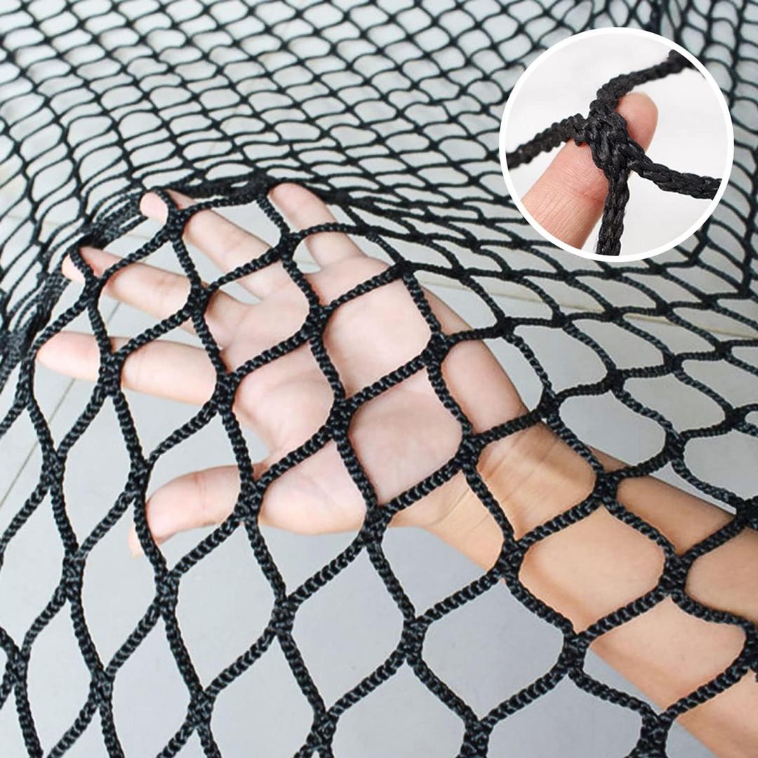 KACQIHTU Safety Net Protection Rope Net Baseball Net Kids Pet Stair Balcony Protection Net Baseball Softball Backstop Nets Knotless Polyester Sports Netting Black (3.3X6.6ft)