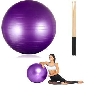 joyibay Cardio Drumming Equipment Set, Fitness Balance Ball with Pump & 3.2oz Cardio Drumming Sticks, Aerobic Exercise Ball for Workouts, Stability, Pilates, Yoga, Pregnancy Gymnastics