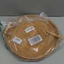 DECRAFTS Rattan Round Serving Tray Wicker Woven Bread Basket with Handles for Cracker Dinner Parties Coffee Table Breakfast (Natural 12.6 inches)