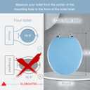 Blue Round Toilet Seat Natural Wood Toilet Seat with Zinc Alloy Hinges, Easy to Install also Easy to Clean, Scratch Resistant Toilet Seat by Angol Shiold (Round, Blue)