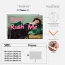 Don't Rush Me Altered Wall Art,Vintage Victorian Portrait Girly Prints Painting Posters,Antique Female Pink Graffiti Poster Wall Decor Aesthetic for Bedroom Dorm 8x12inch Framed