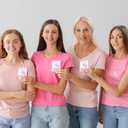 48 Sets Women Breast Cancer Awareness Accessories Bulk Pink Ribbon Pocket Hug Token with Encouragement Cards Breast Cancer Survivor Get Well Soon Gifts for Survivor Campaign Party Supplies