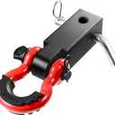 VEVOR Shackle Hitch Receiver, Fits 2" Receivers, 52900 lbs Breaking Strength, D Ring Shackle with Trailer Hitch Lock Pin, Heavy Duty Towing Accessories for Trucks, Jeeps, Off-Road Vehicle Recovery