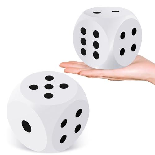 Shappy 3 Inches Foam Dice Fun Filled Large Educational Toy Kawaii Giant Decorative Eva Foam Jumbo Dice Big Square Building Blocks for Board Game Nights Learning Sessions(White,1 Pc)