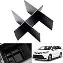 Karltys Center Console Organizer for 2021-2026 Toyota Sienna Center Console Divider Armrest Box Dividers Tray Sienna Interior Accessories ABS Black