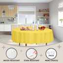 D&Z Plastic Tablecloth Disposable, 12 Pack Yellow Table Cloth Individually Wrapped for Indoor&Outdoor, On-The-Go 84 Table Cover for Round Table Ideal for Party, Birthday, Wedding and Dinner