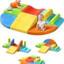 Extra Large 8-Piece Soft Climbing Toys for Toddlers, Foam Climbing Block Set with Jumbo Size, Boosts Motor Skills & Color Coordination, Safe Indoor Toy for Child Development (Green+yellow+red+light Blue+dark Blue+orange)