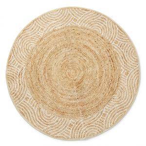 Round Rug 4ft, Dining Room Round Area Rug 4', Non-Slip Machine Washable Circle Rugs for Living Kitchen Bedroom Nursery Entryway Playroom, Farmhouse Soft Throw Floor Carpet Low Pile,  Beige,