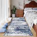 Blue Rug Runners for Hallways Kitchen Non Slip Washable 2x6 Entryway Runner Rugs with Rubber Backing 6ft Long Carpet Runner for Laundry Room Bedroom, Low Pile Stain & Fade Resistant, Abstract Navy