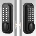 Double Sided Keypad Door LockDouble Sided Gate Lock Waterproof and Sun Proof,Double Sided Keyless Door Lock (Black)