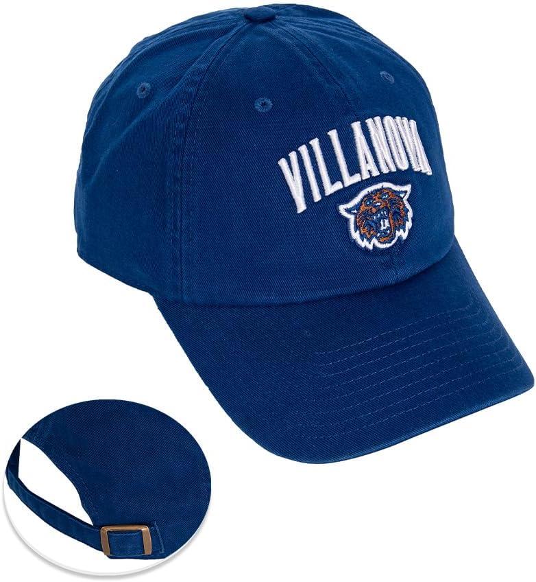 Desert Cactus Villanova University Baseball Hat VU Wildcats Brimmed Embroidered Hats Cap Adjustable Cloth Strap Adult (Style D1) Blue