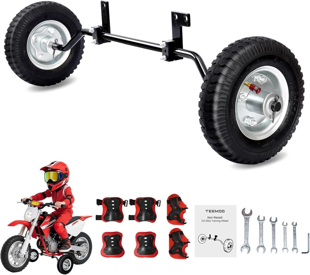 TEEMOO Dirt Bike Training Wheels 50cc, For Honda CRF50 CRF50F XR50 Z50 Z50R, Yamaha PW50 PW80 TTR50, etc, Training Wheels Compatible with All Kinds of 50cc Dirt Bike, Large