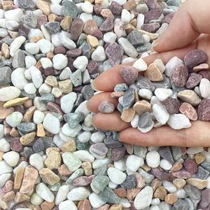 Natural Mixed Color Pea Gravel Pebbles, 3/8 inch Decorative Rocks for Succulents, Pebbles for Indoor Plants, Vases, Aquarium Gravel, Top Dressing, Outdoor Decorative Stones